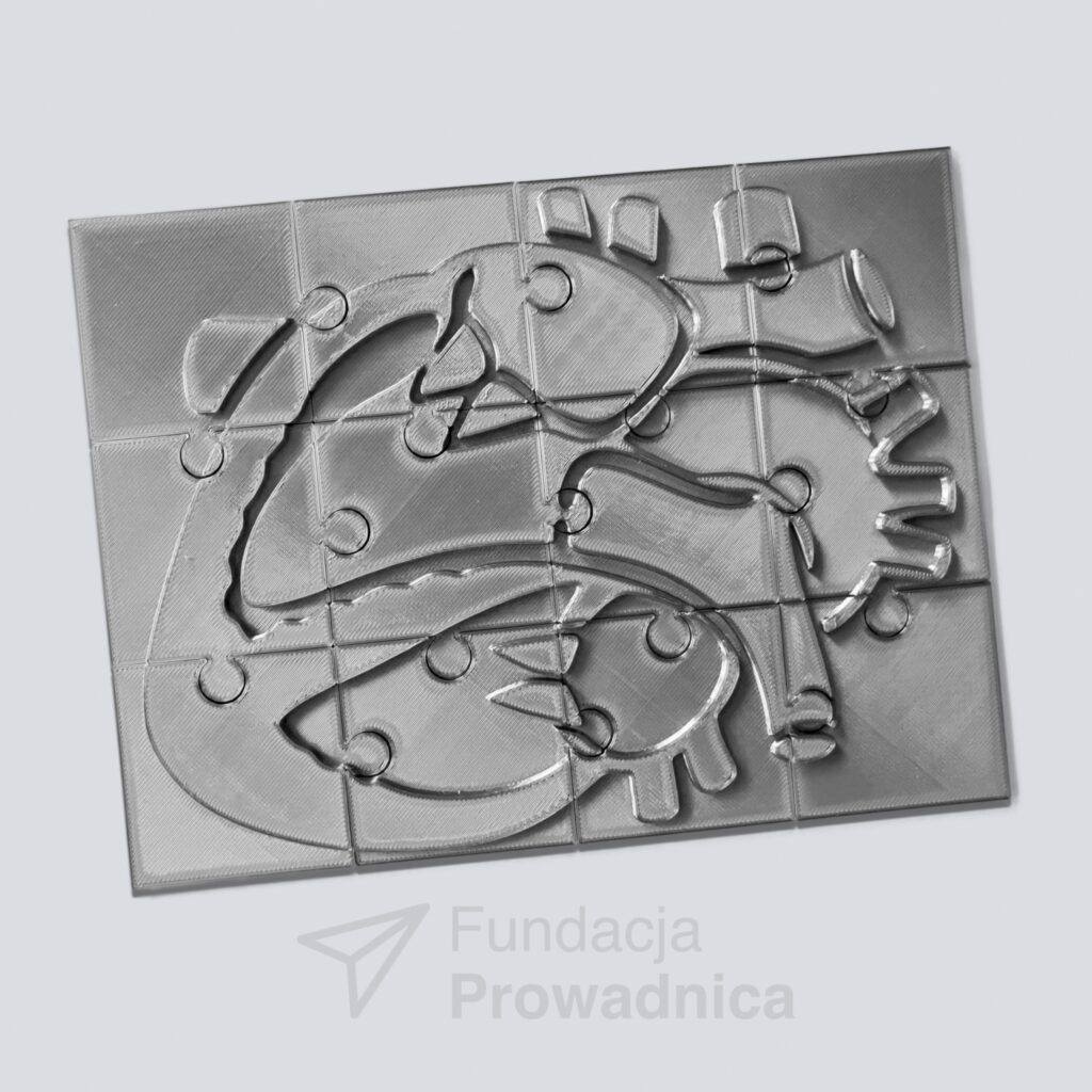 Puzzle w kształcie anatomicznego serca.